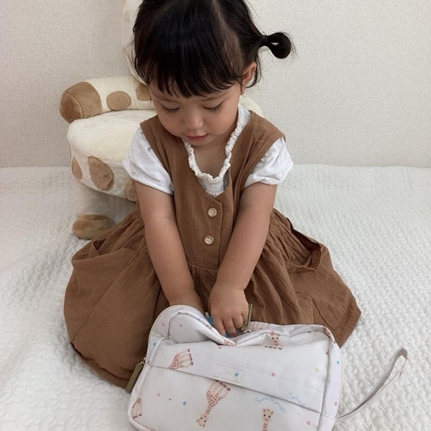 キリンのソフィー×Ribbon hakka kidsコラボ プリントおむつポーチ