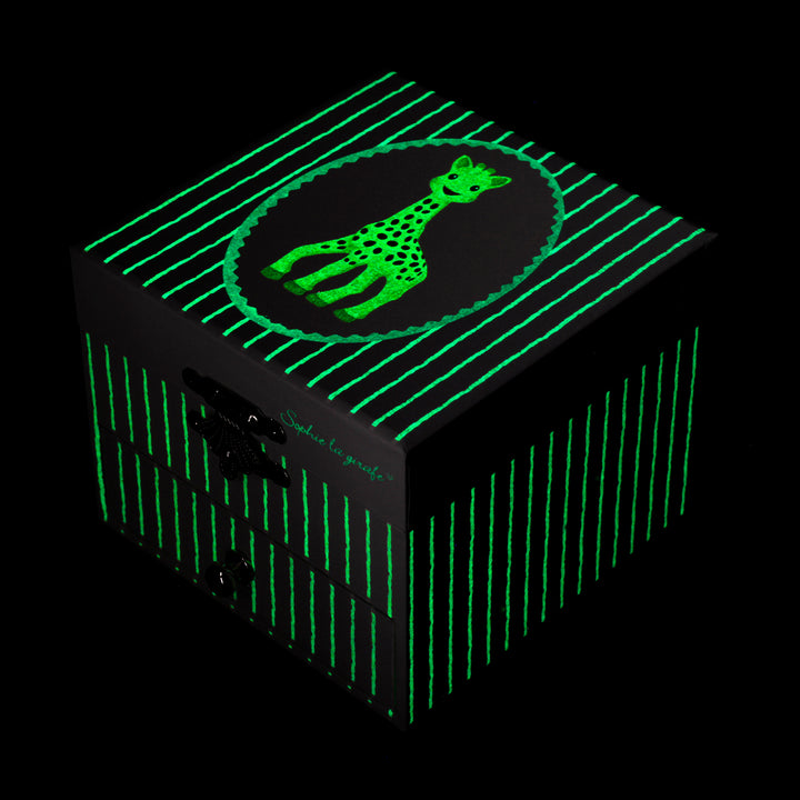 Photoluminescent Musical Cube Box Sophie the Giraffe© Navy Blue - Glow in dark